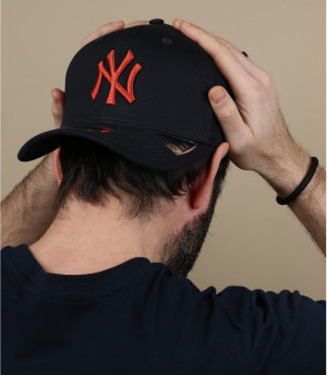 NY Cap orange blau League Ess 950 Stretch NY navy russet